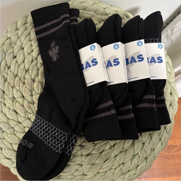 BOMBAS All-Purpose Calf Black/ Gray Sock 5-Pack (Small) NWT - Picture 1 of 5